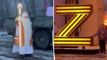 Russie : Père Noël sur un char, «Z» en décoration de Noël, les fêtes en temps de guerre