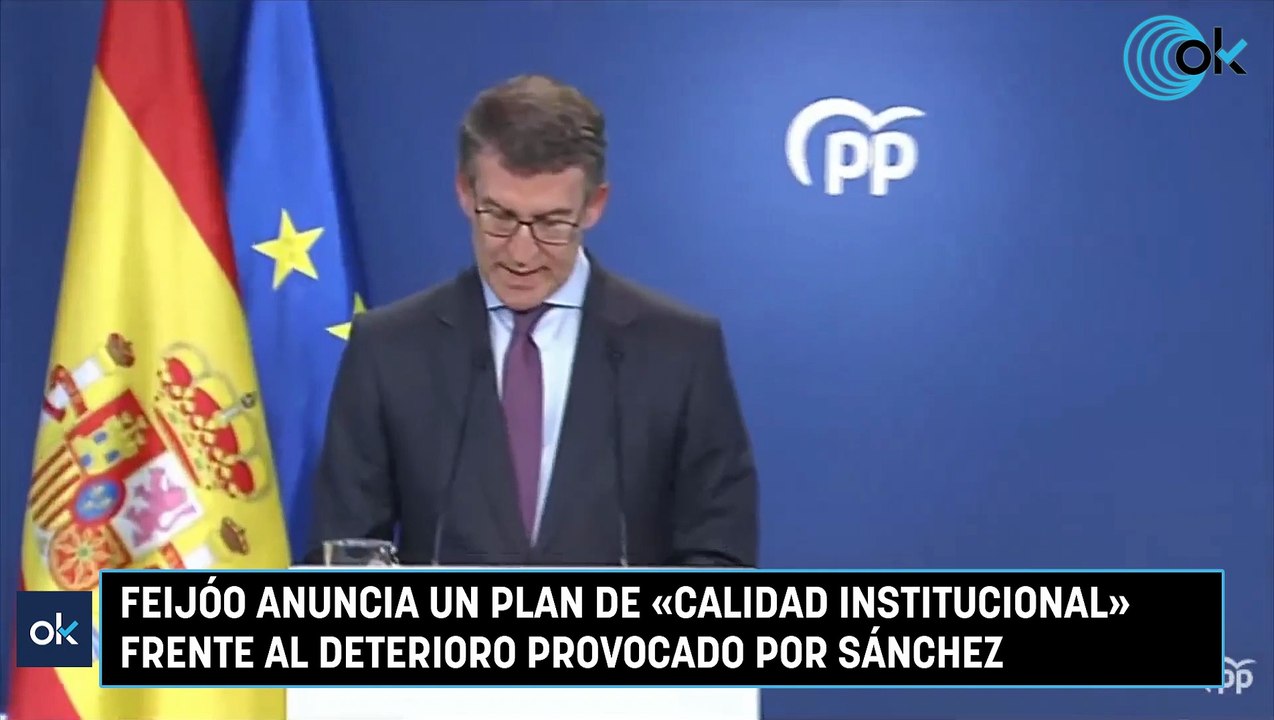 Feijóo anuncia un plan de «calidad institucional» frente al deterioro provocado por Sánchez