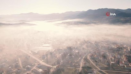 Sındırgı'da sis görsel şölene dönüştü