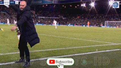 Pep Guardiola BOOTS Bottle into Leeds Dugout with Manchester City Boss Sprinting Over to Apologize