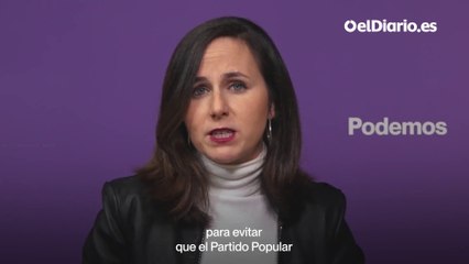 Belarra celebra los avances sociales del Gobierno frente a una “élite” que quiere mandar más que el Parlamento