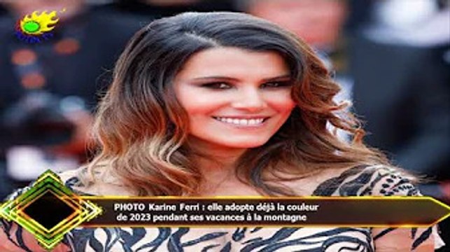 PHOTO Karine Ferri : elle adopte déjà la couleur de 2023 pendant ses vacances à la montagne