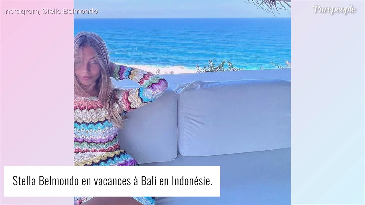 Stella Belmondo : Teint hâlé, maillot de bain et balade à cheval sur la plage, elle finit l'année dans un endroit féérique