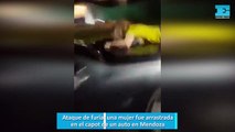 Ataque de furia, una mujer fue arrastrada en el capot de un auto en Mendoza