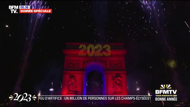 Feu d'artifice du Nouvel An 2023: 1 million de personnes étaient présentes sur les Champs-Élysées pour assister au spectacle pyrotechnique