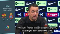 Xavi fumes with referee after Barca held by Espanyol