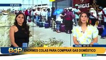 Tacna: forman largas colas para adquirir balón de gas doméstico ante desabastecimiento