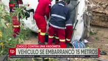 Tres personas heridas tras el embarrancamiento de un minibús en Pucara