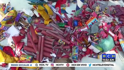 ¡Tumbacasas y más! Importante decomiso de pólvora en tres puestos de mercado sampedrano