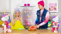 GOOD UNICORN VS BAD UNICORN Funny DIY Food Pranks on Friends! Real Voices By 123GO! FOOD