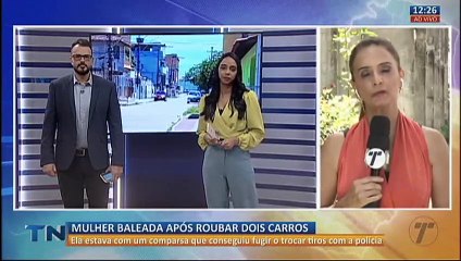 Mulher é baleada após roubar dois carros
