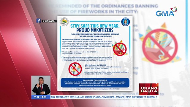 Firecrackers ban, mahigpit na ipinatutupad sa Baguio City | UB