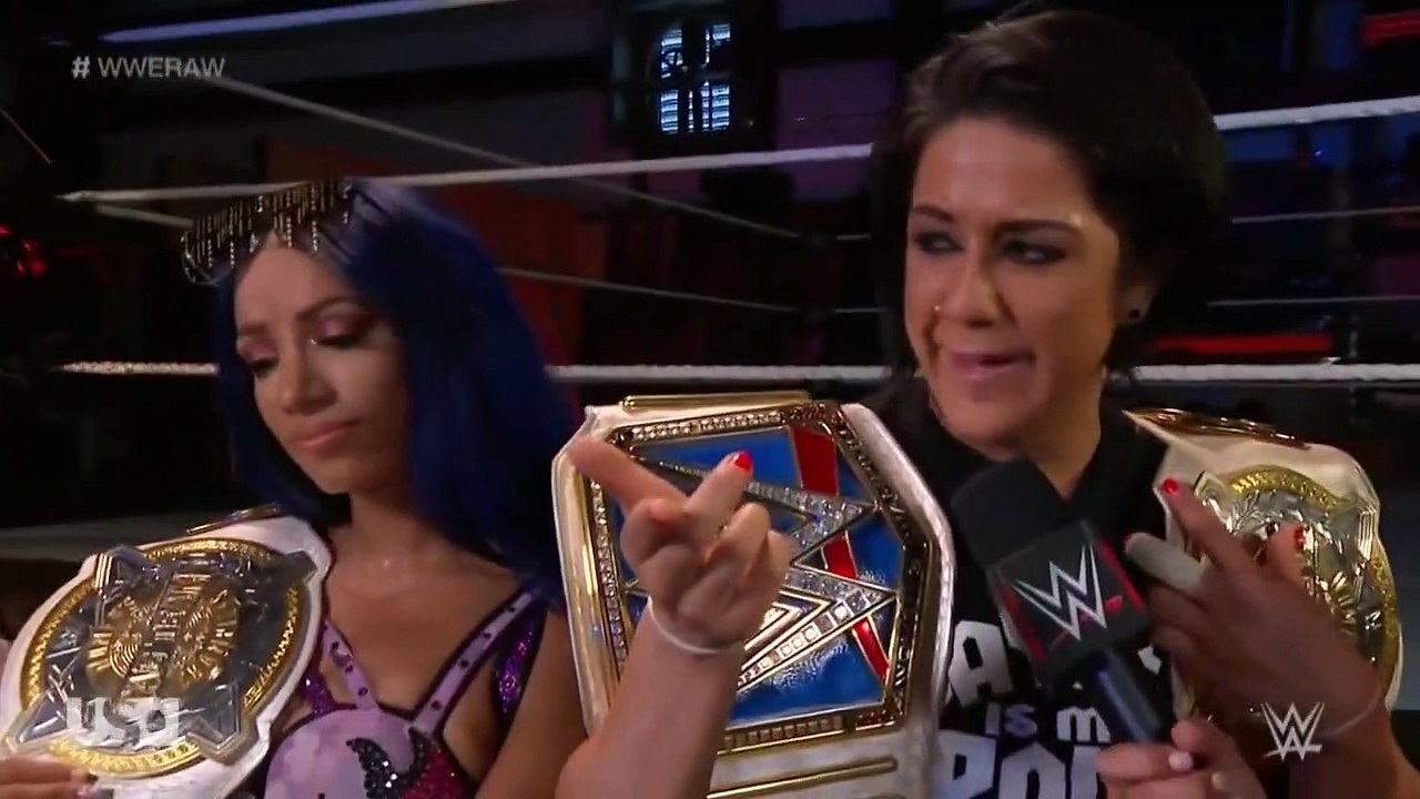 Bayley and Sasha Banks Backstage Before Match 7-6-20