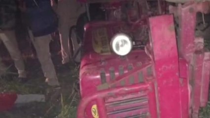 बिजनौर:अनियंत्रित ट्रैक्टर ट्राली पलटने से एक की हुई मौत