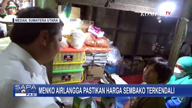 Kunjungi Pusat Pasar Kota Medan, Menko Airlangga Hartarto Pastikan Harga Sembako Terkendali