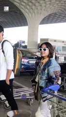 श्वेता त्रिपाठी अपने हसबैंड चैतन्य के साथ एयरपोर्ट पर आई नजर