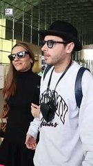 दिव्येंदु शर्मा अपनी वाइफ के साथ एयरपोर्ट पर आए नजर