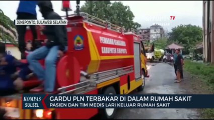 Gardu PLN Terbakar di Rumah Sakit Pasien Berhamburan