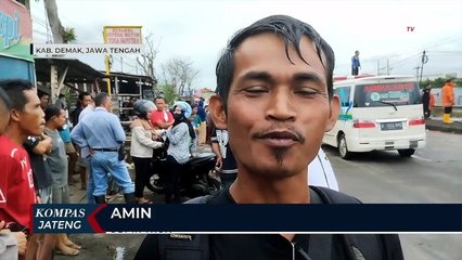 Viral, Truk Terbakar di Jalan Raya Pantura Demak