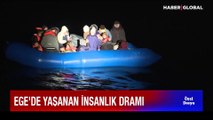 Botu şişleyip Türk kara sularına girdiler! Haber Global ekibi o sıcak anları kaydetti