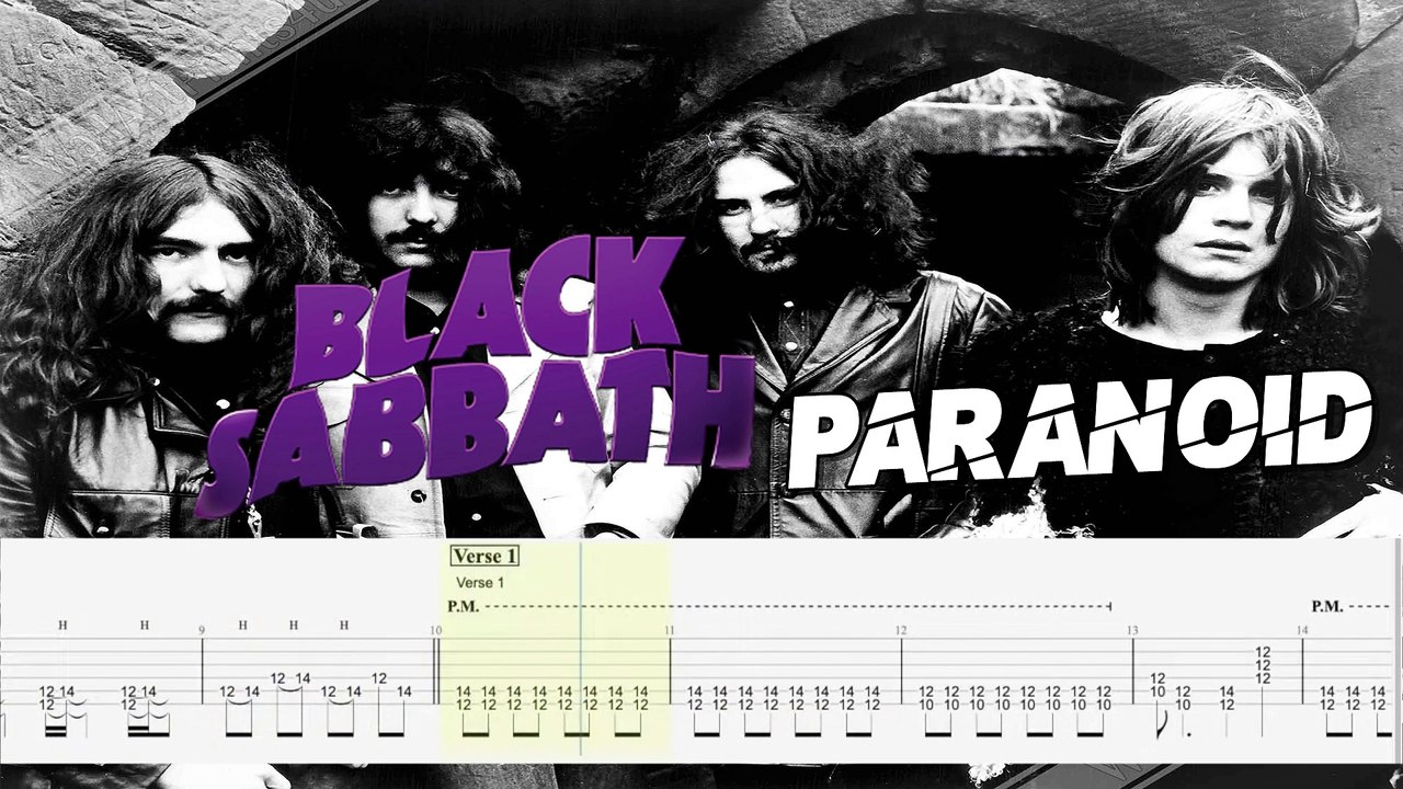 BLACK SABBATH - PARANOID Guitar Tab | Guitar Cover | Karaoke | Tutorial Guitar | Lesson | Instrumental | No Vocal
