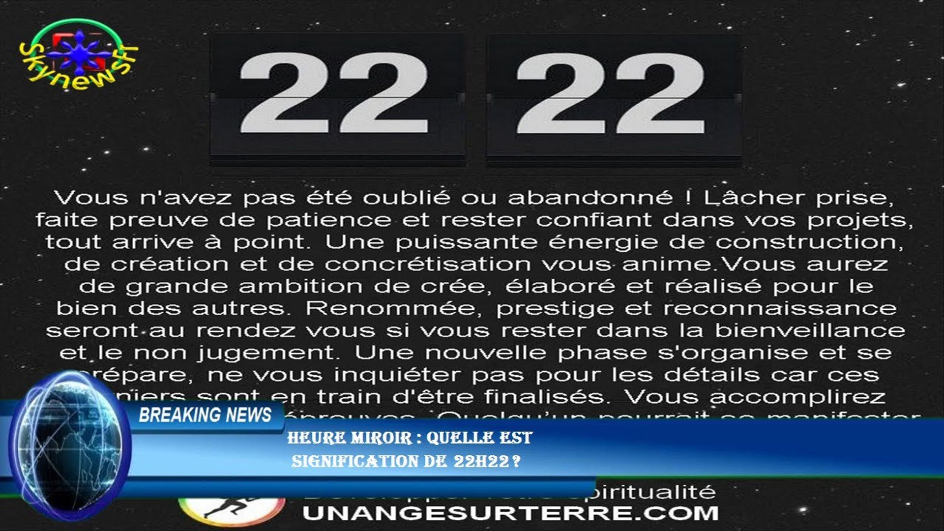 Heure miroir : quelle est signification de 22H22 ? - Vidéo Dailymotion