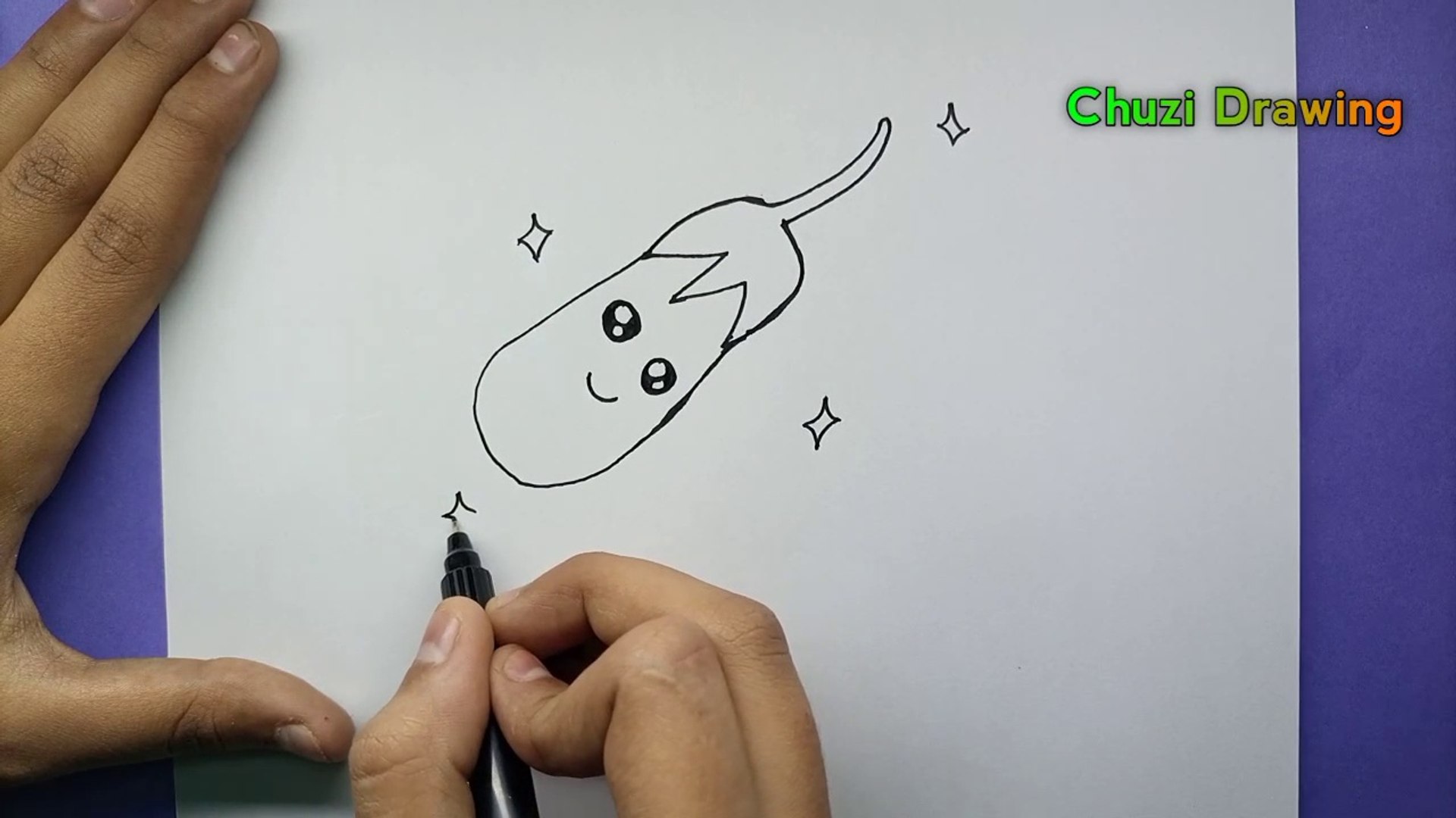 How To Draw Brinjal || How To Draw Brinjal Easy