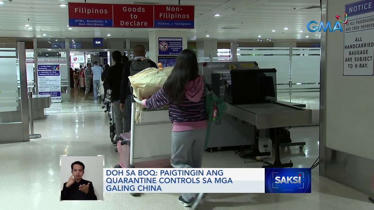 DOH sa BOQ: Paigtingin ang quarantine controls sa mga galing China | Saksi
