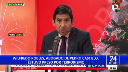 Wilfredo Robles, abogado de Pedro Castillo, acepta que estuvo preso 12 años por terrorismo
