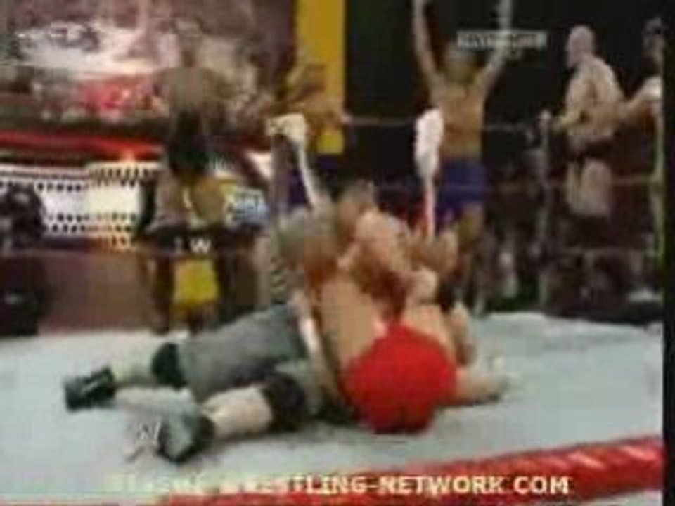 John Cena and Randy Orton vs RAW Roster (03-17-08)