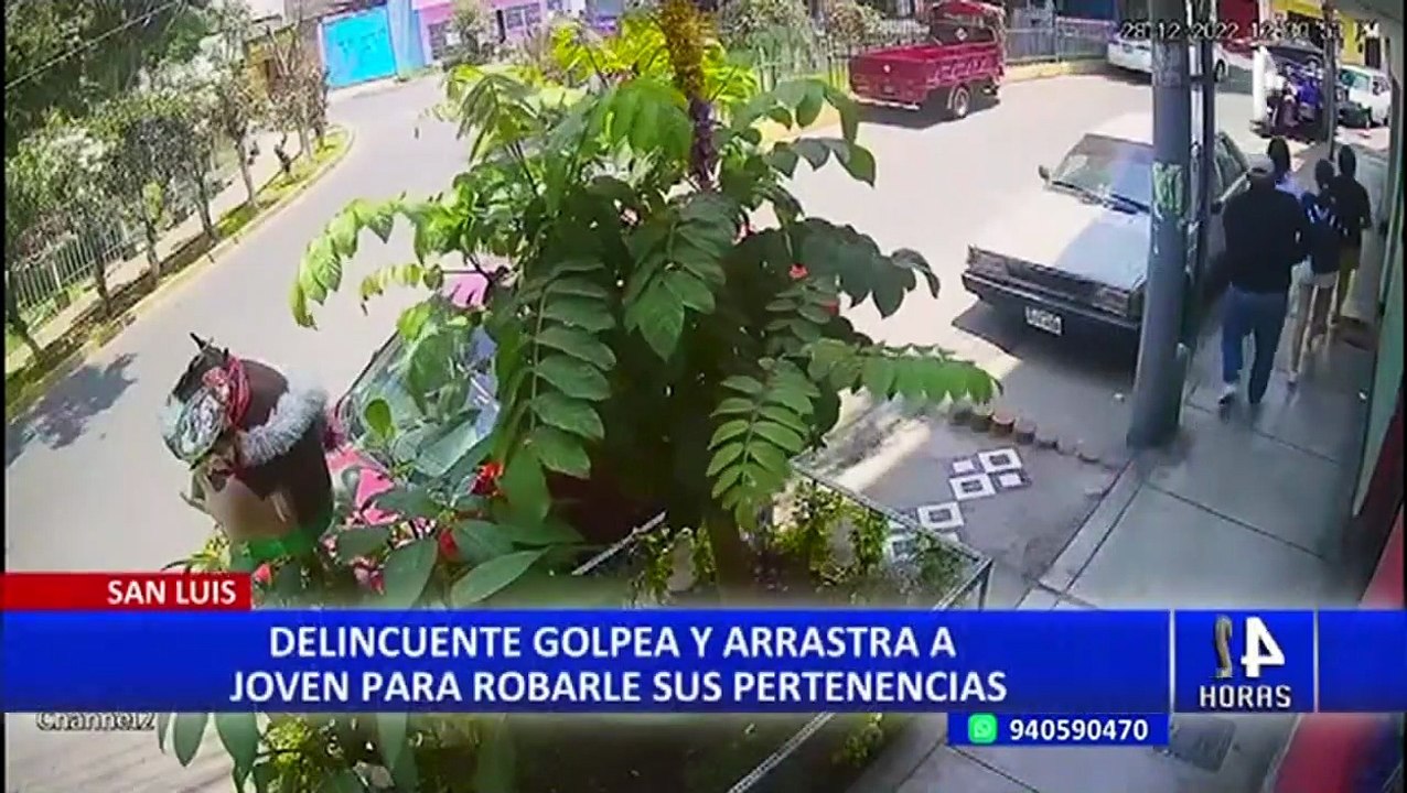 San Luis: delincuente golpea y arrastra a mujer para robarle sus pertenencias
