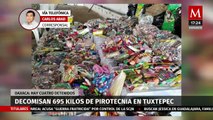 Decomisan 695 kilos de pirotecnia en Tuxtepec, Oaxaca