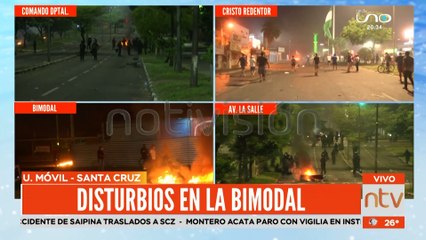 Disturbios en la Bimodal en protesta por la detención del gobernador Luis Fernando Camacho