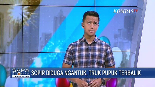 Kecelakaan Tunggal! Mobil Boks Bermuatan Pupuk Kompos Terbalik di Tol Lingkar Luar Arah Tangerang