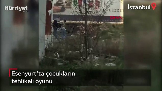 Esenyurt'ta çocukların tehlikeli oyunu kamerada