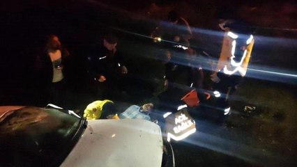 Alkollü sürücünün kullandığı otomobil sulama kanalına uçtu