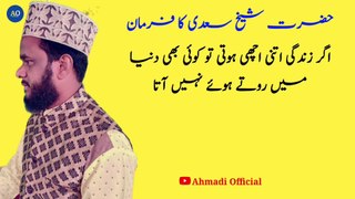 Emotional Farman Hazrat Shaikh Sadi