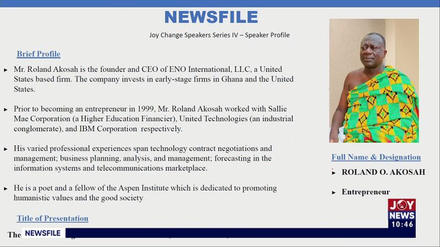 Joy Change-Speakers Series III: The need to strengthen our economic model: Ideas to consider - Roland Akosah - NewsFile with Samson Lardi Anyenini on JoyNews (31-12-22)