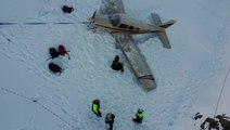 Pilot and passengers rescued after plane makes emergency landing on Italian mountain