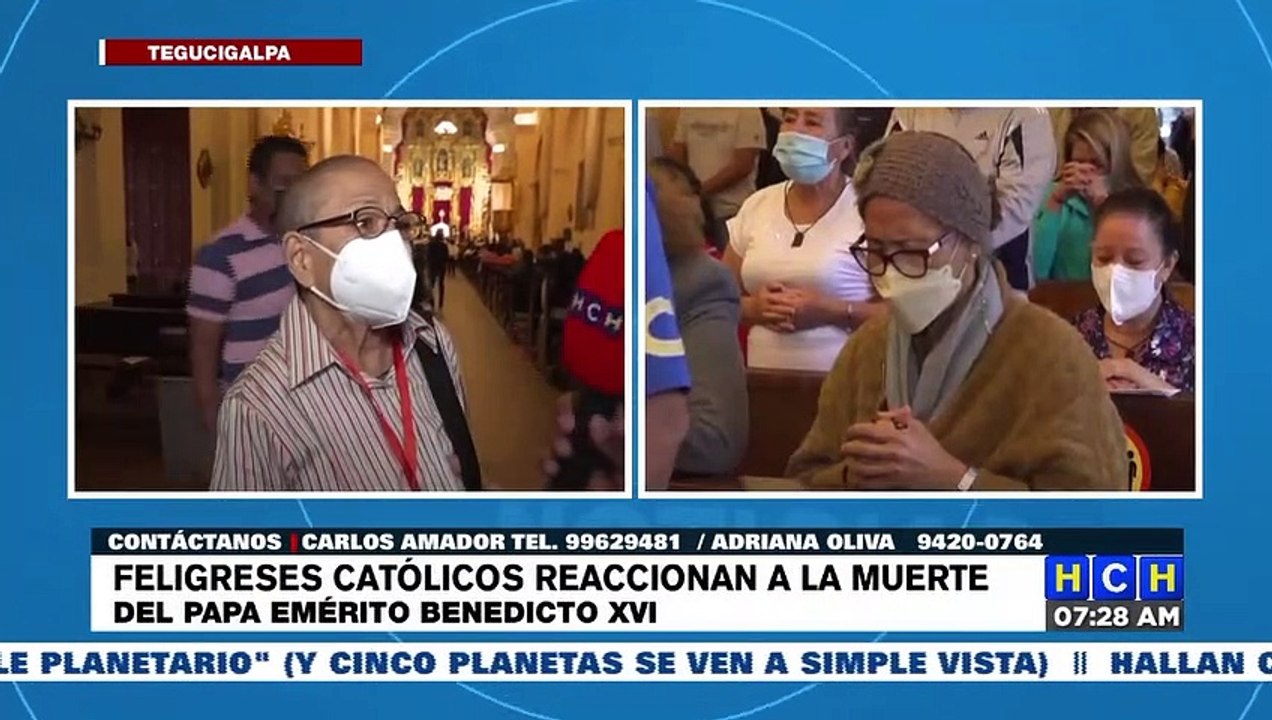Honduras: Feligreses católicos lamentan fallecimiento del Papa Emérito Benedicto XVI