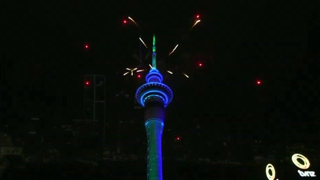 Happy new year to New Zealand! Auckland welcomes in the New Year with fireworks