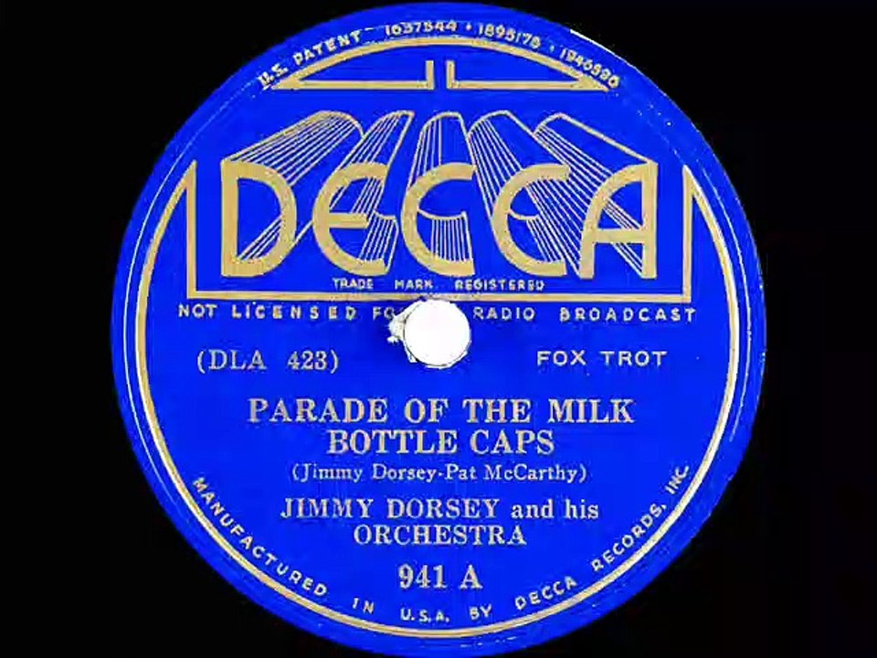 1936 Jimmy Dorsey Parade Of The Milk Bottle Caps