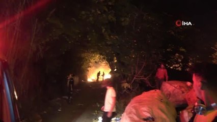 Hurda deposunda yangın çıktı, atık dolu çuvallar küle döndü