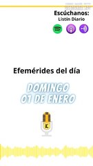 EFEMÉRIDES DOMINGO 01 DE ENERO
