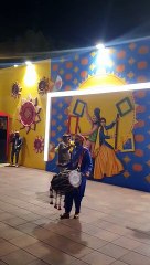 Dhol player at Global Village