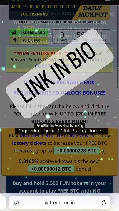 Bitcoins Faucet Upto $200 every hour Link in the description
