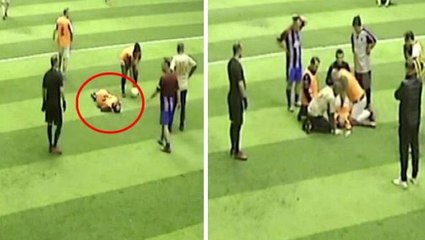 Halı sahada maçında kahreden anlar! Arkadaşları dakikalarca uğraştı ama hayata döndüremedi