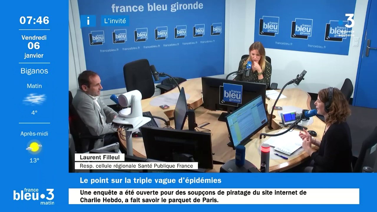 La situation épidémique s'améliore en Nouvelle-Aquitaine : Laurent Filleul  responsable de la cellule régionale de Santé Publique France en Nouvelle-Aquitaine  invité de France Bleu Gironde