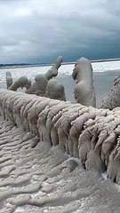 Beach Gets Iced Over