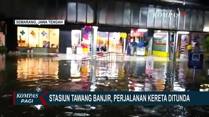 Скачать видео: Stasiun Tawang Semarang Direndam Banjir, Perjalanan Kereta Ditunda!